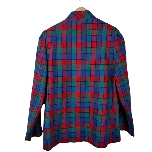 VINTAGE Checkered Wool Blazer - Picture 7 of 12